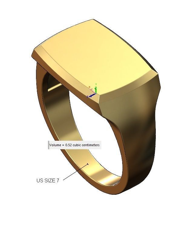 Engravable Geometric rectangular top signet 3D print model_11