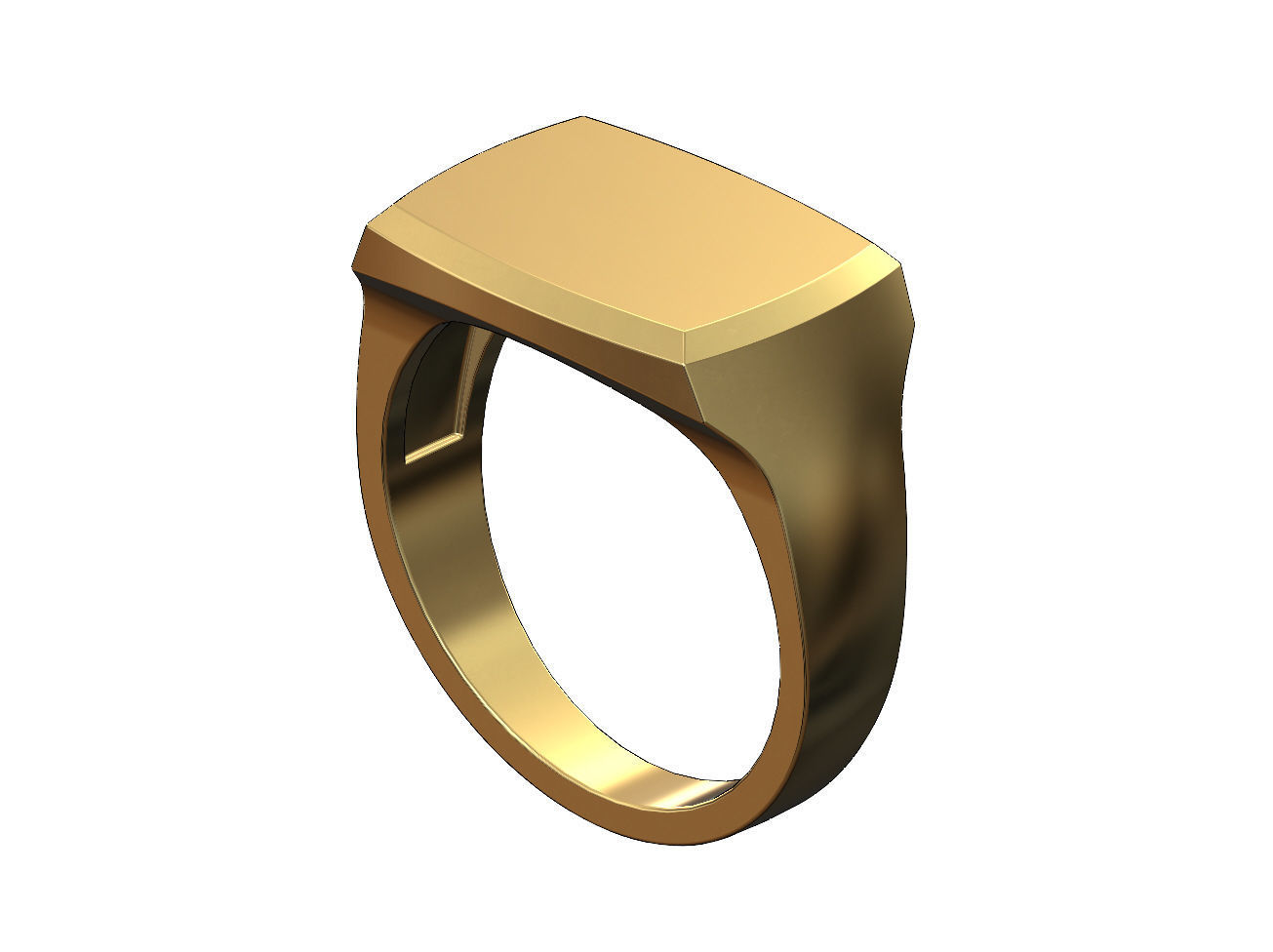 Engravable Geometric rectangular top signet 3D print model_4