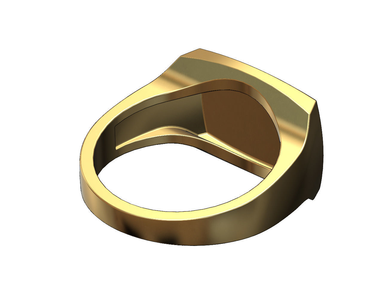 Engravable Geometric rectangular top signet 3D print model_6