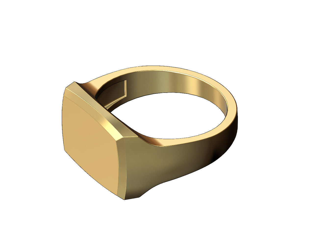 Engravable Geometric rectangular top signet 3D print model_5