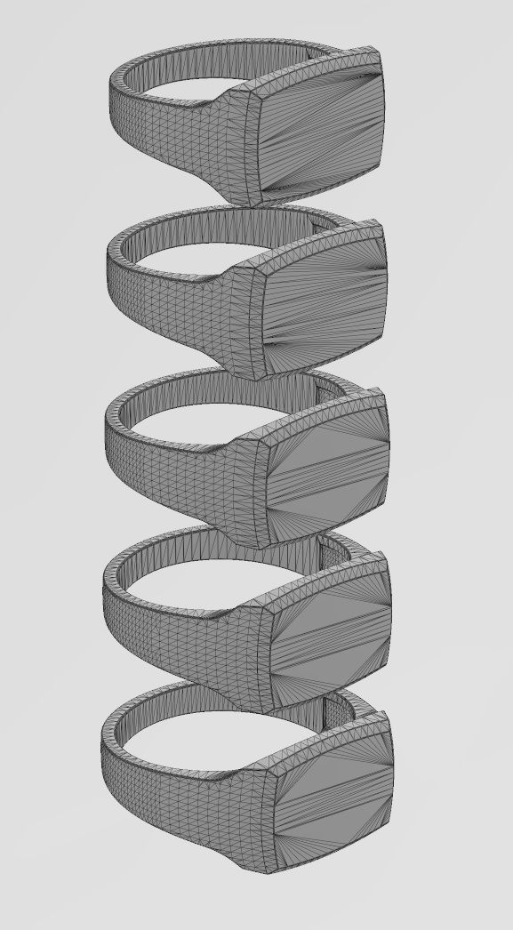Engravable Geometric rectangular top signet 3D print model_13