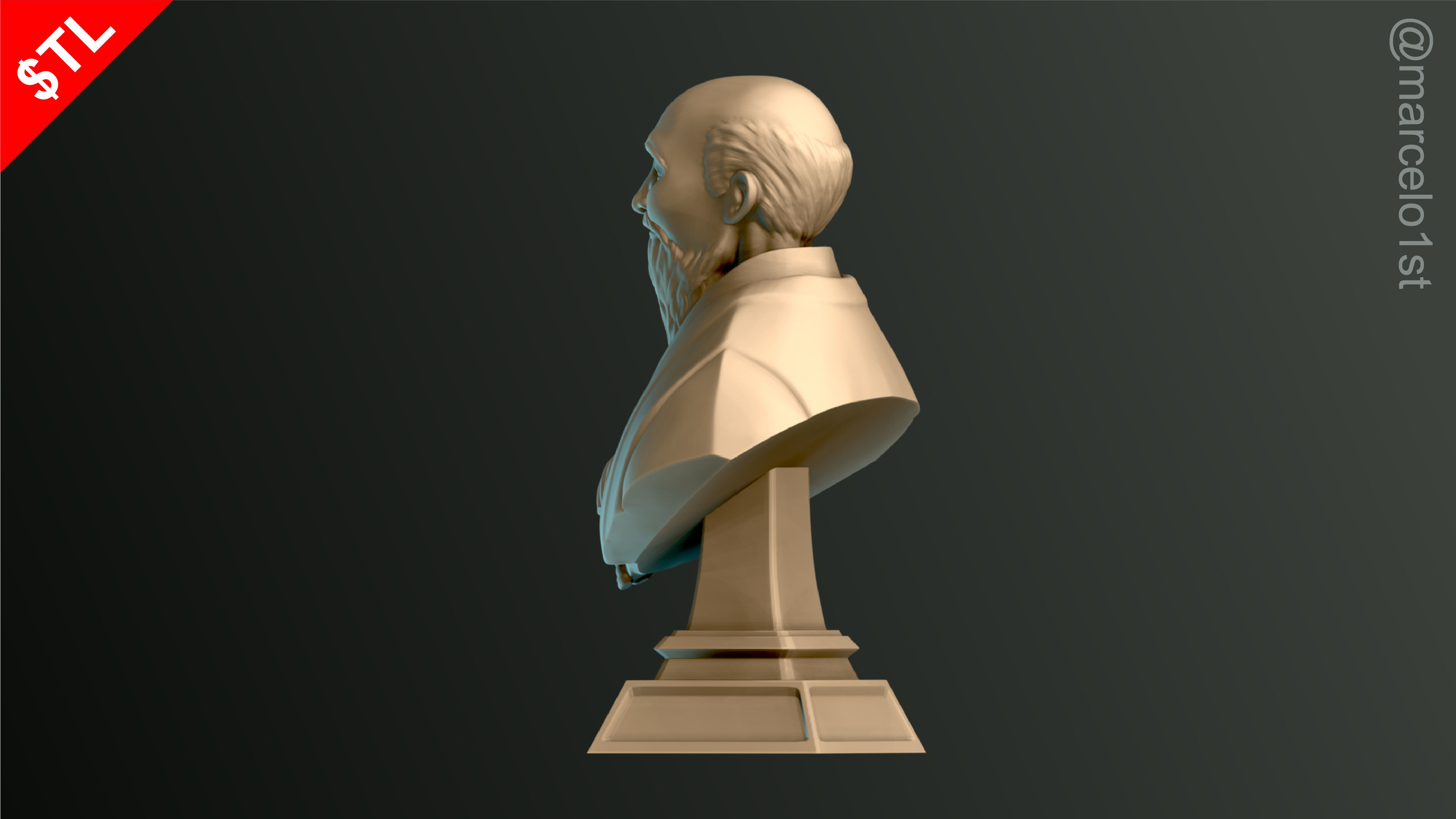 O-Sensei Morihei Ueshiba Bust - Aikido 3D print model_9