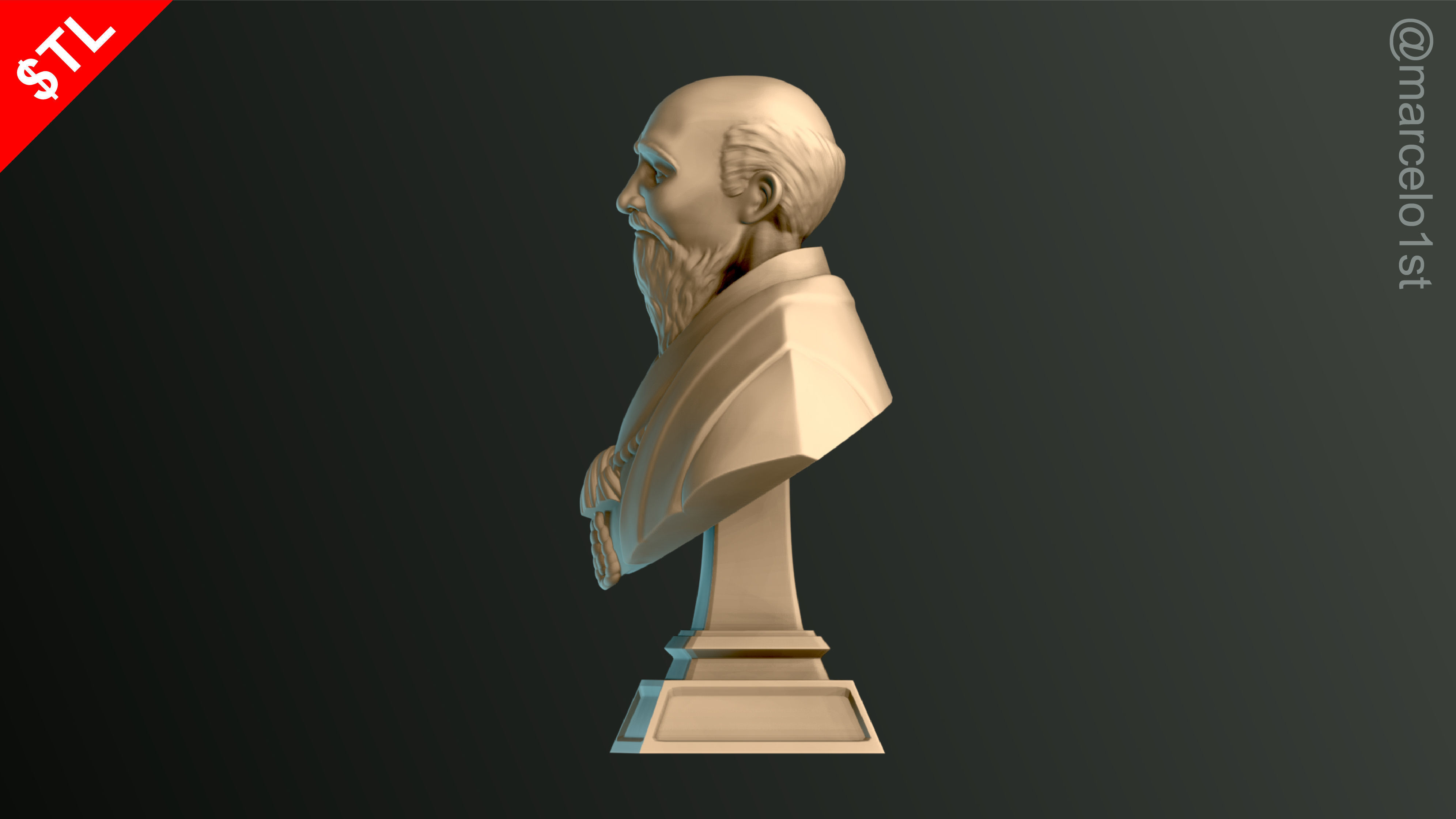 O-Sensei Morihei Ueshiba Bust - Aikido 3D print model_8