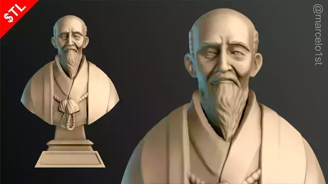 O-Sensei Morihei Ueshiba Bust - Aikido 3D print model