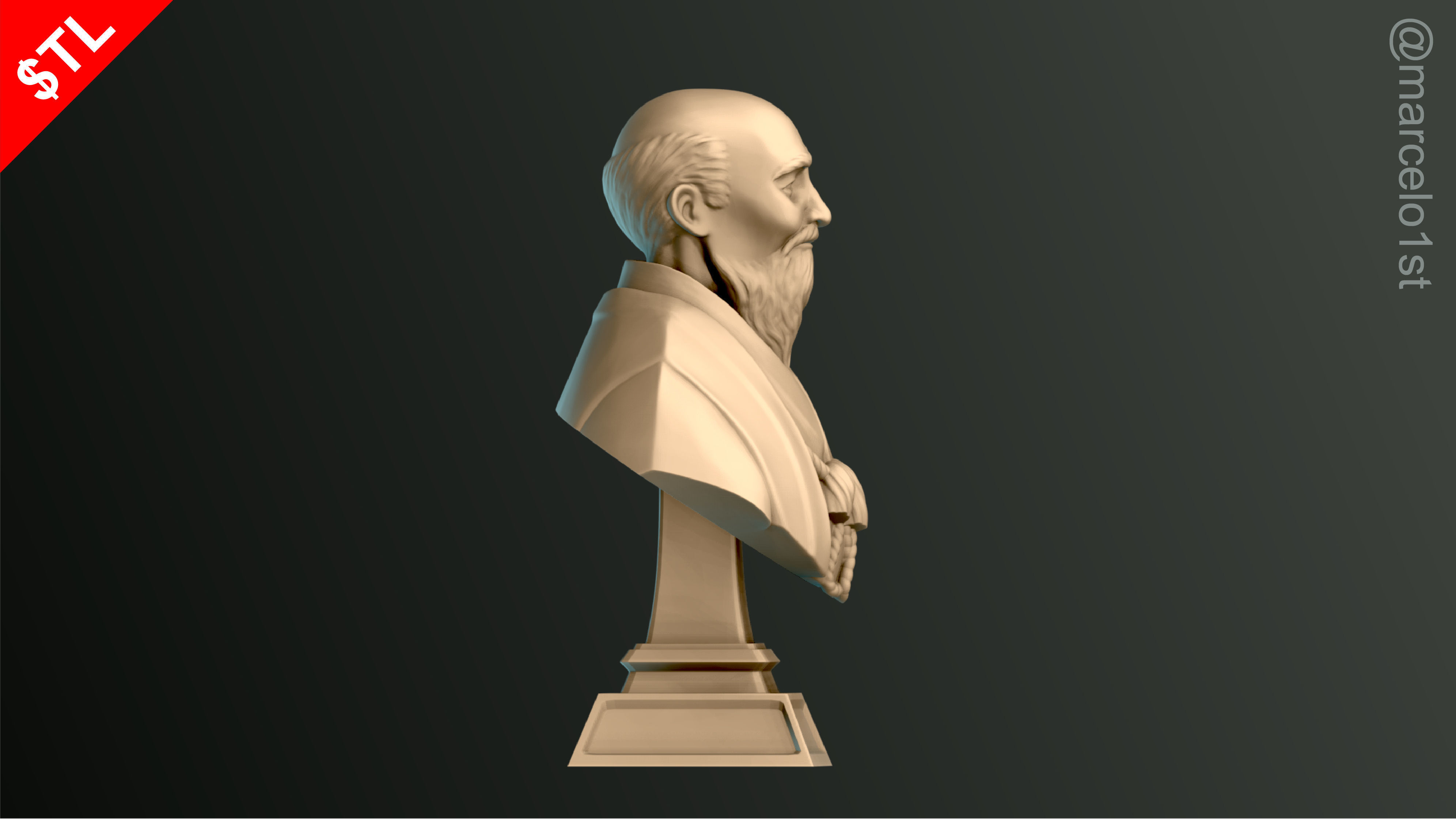 O-Sensei Morihei Ueshiba Bust - Aikido 3D print model_15