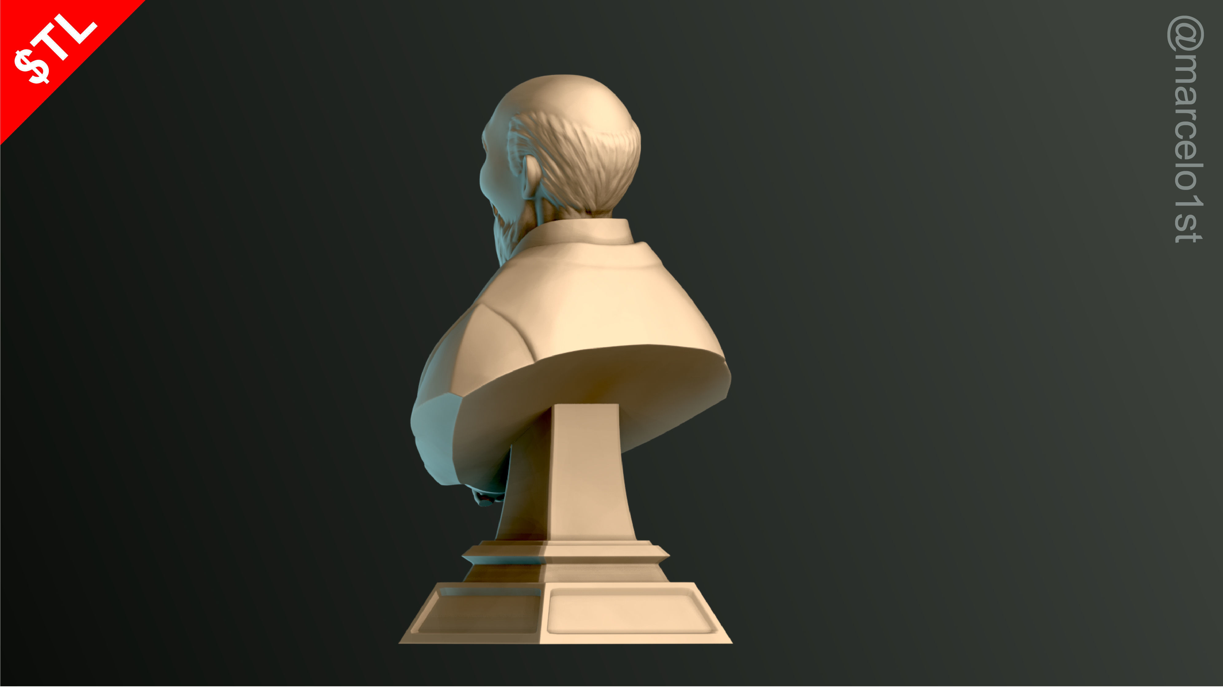 O-Sensei Morihei Ueshiba Bust - Aikido 3D print model_10