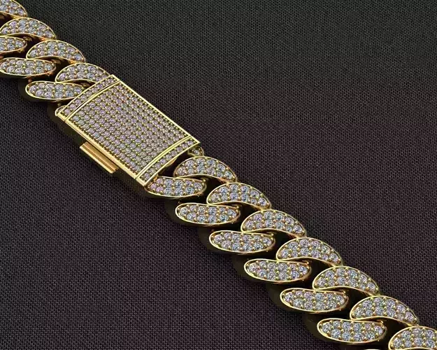 16 MM MIAMI CUBAN LINK CHAIN 2 ROWS DIAMOND BRACELET OR NECKLACE