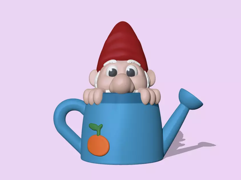 A cute WateringCan Gnome to decorate your garden 3D print model_0