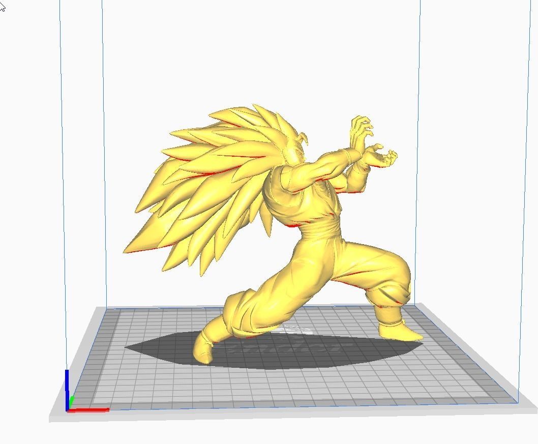 Son Goku SSJ3 3D Model 3D print model_3