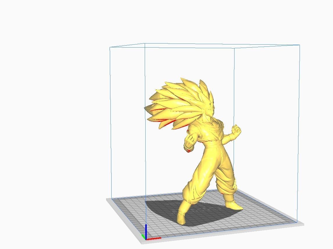 Son Goku SSJ3 3D Model 3D print model_2