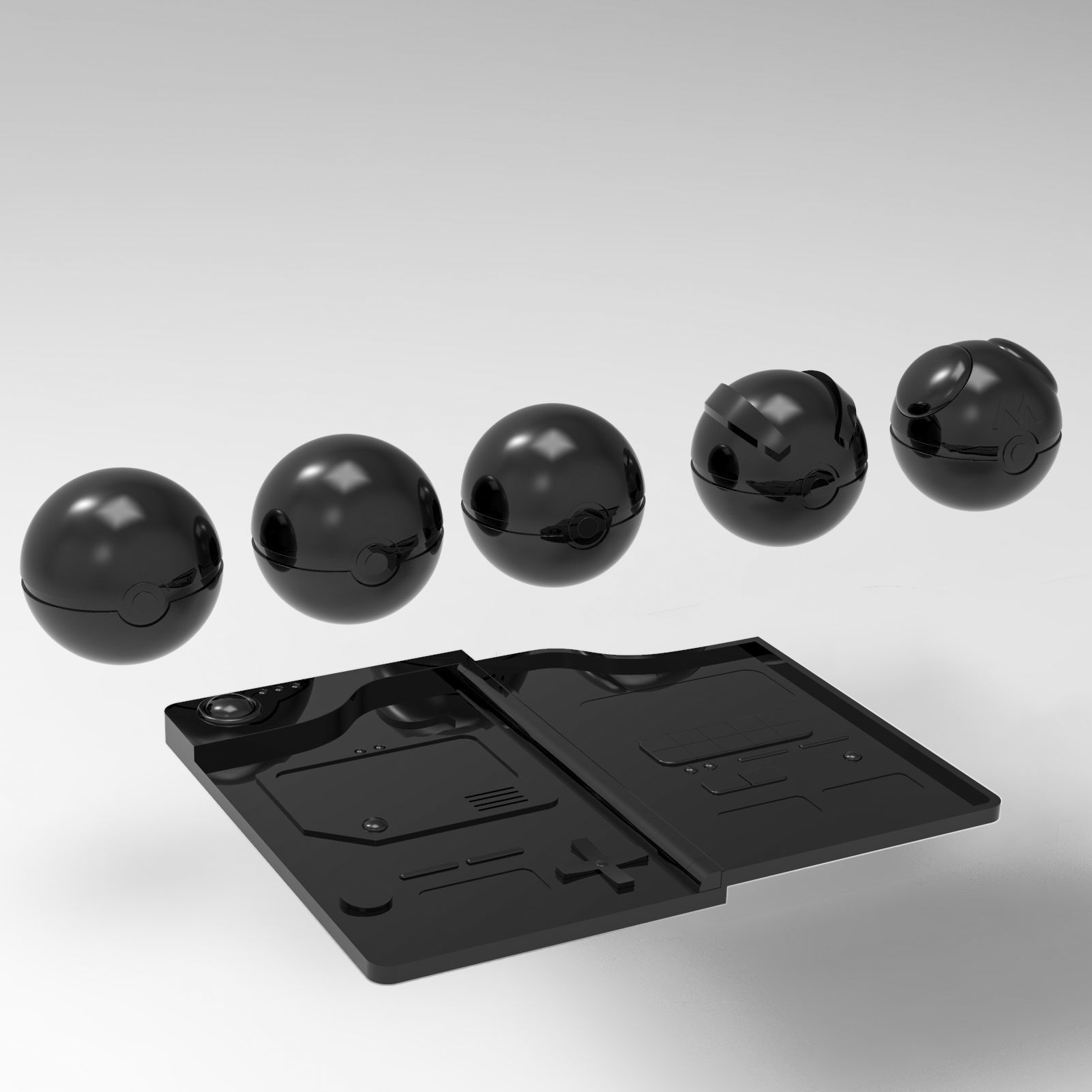 Pokedex with pokeball set 3D model_10