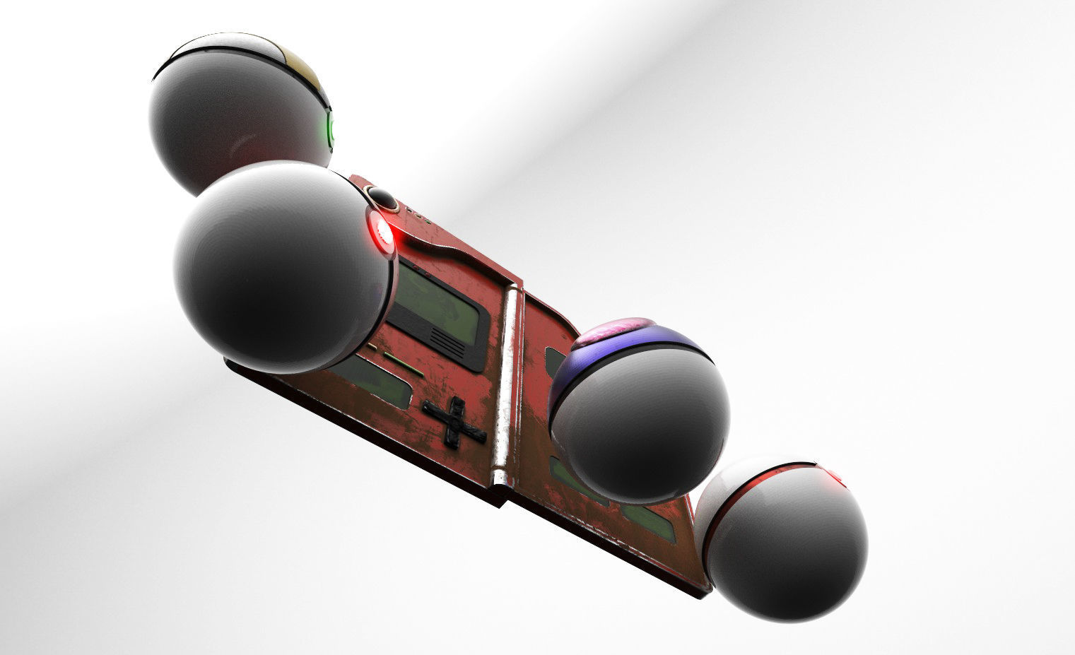 Pokedex with pokeball set 3D model_1