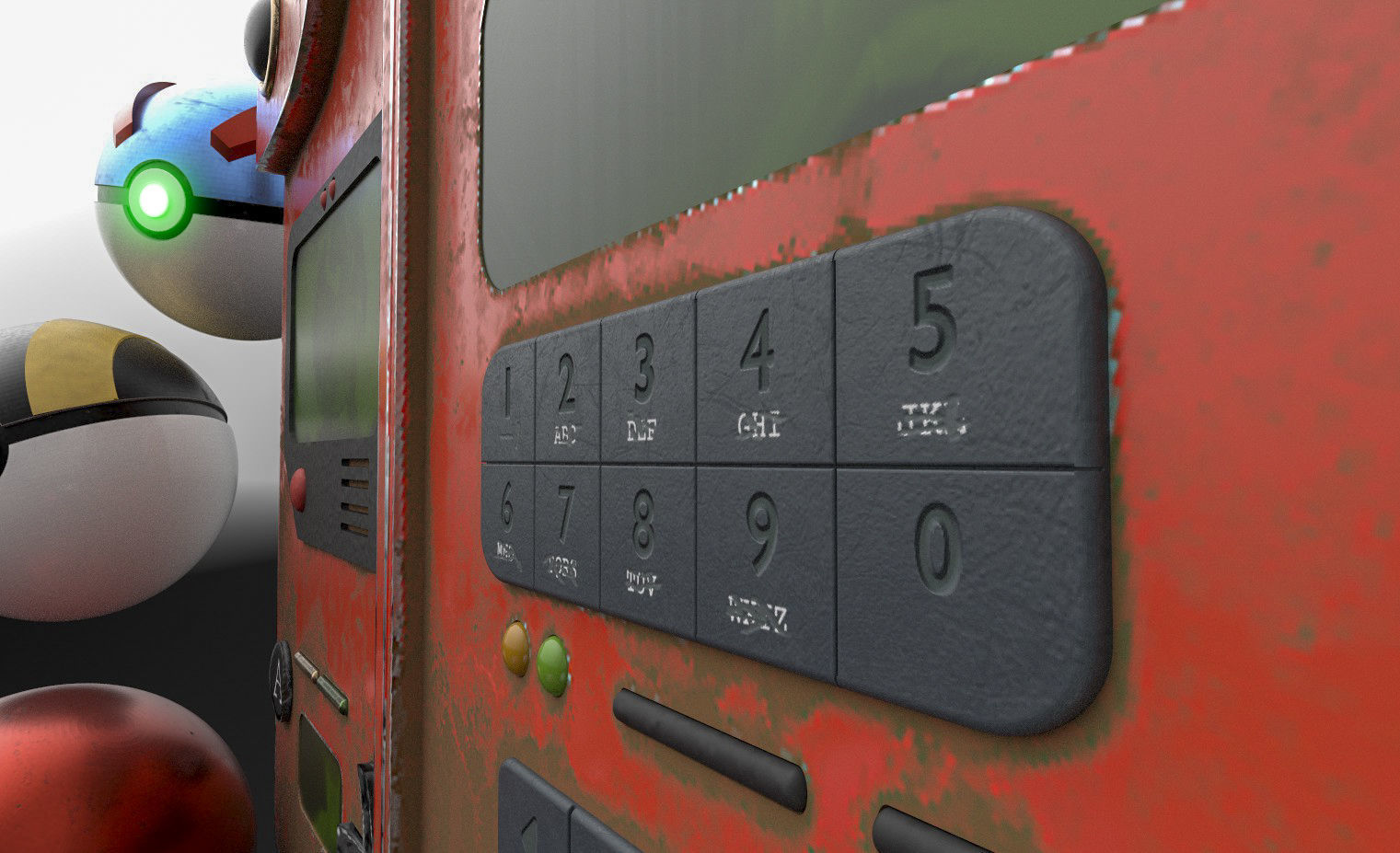 Pokedex with pokeball set 3D model_4