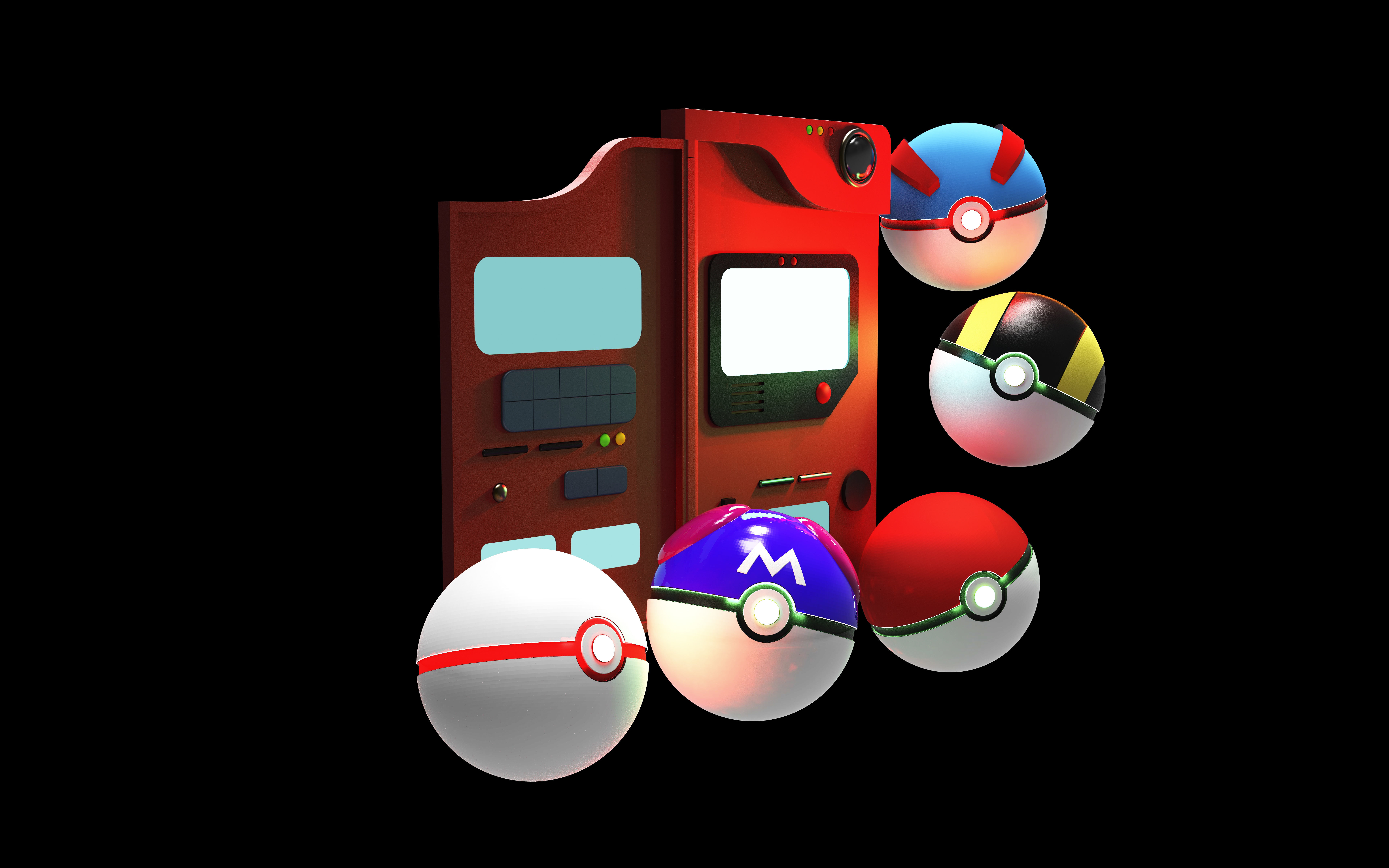 Pokedex with pokeball set 3D model_8