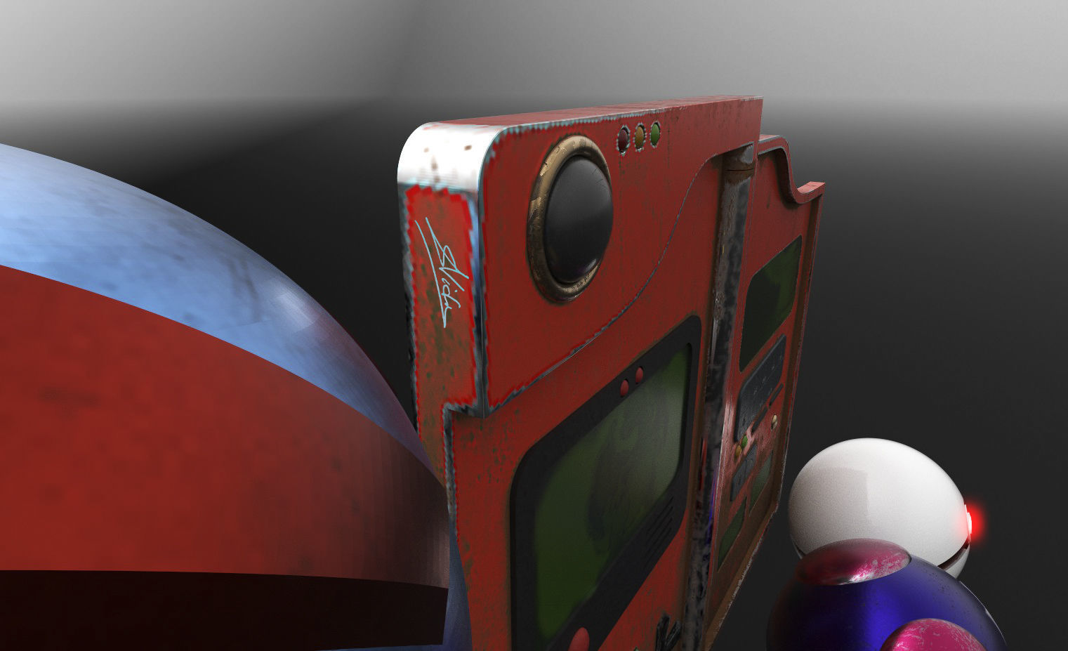 Pokedex with pokeball set 3D model_3