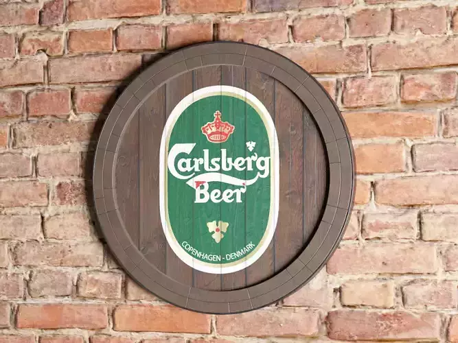 Carlsberg Beer Quarter Barrel Head