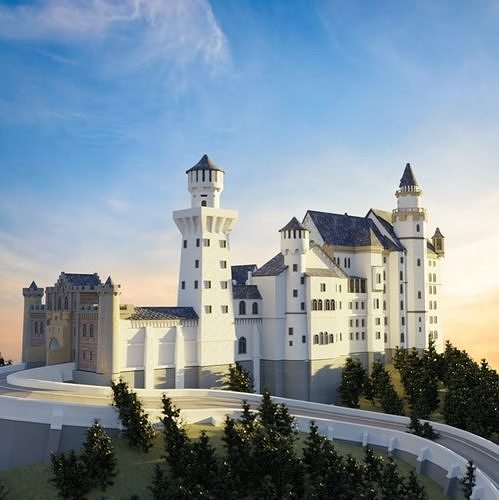 Schloss Neuschwanstein Castle Building 3D model