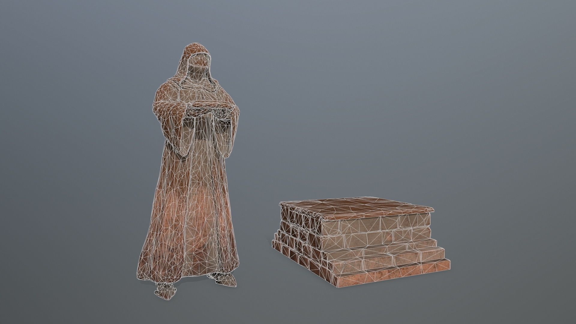statue set Low-poly 3D model_13