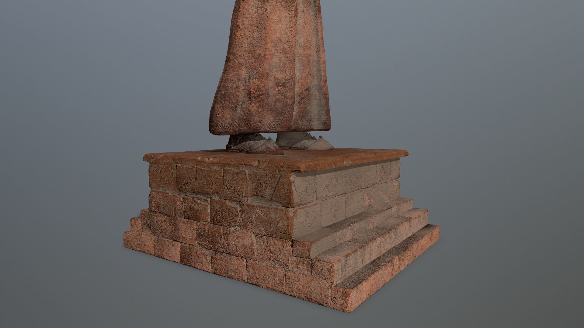 statue set Low-poly 3D model_10