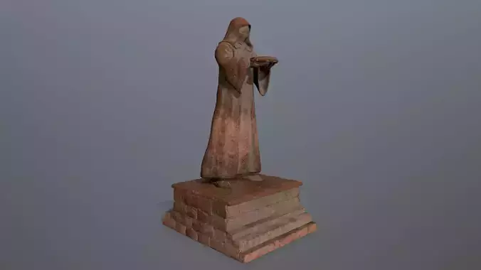 statue set Low-poly 3D model