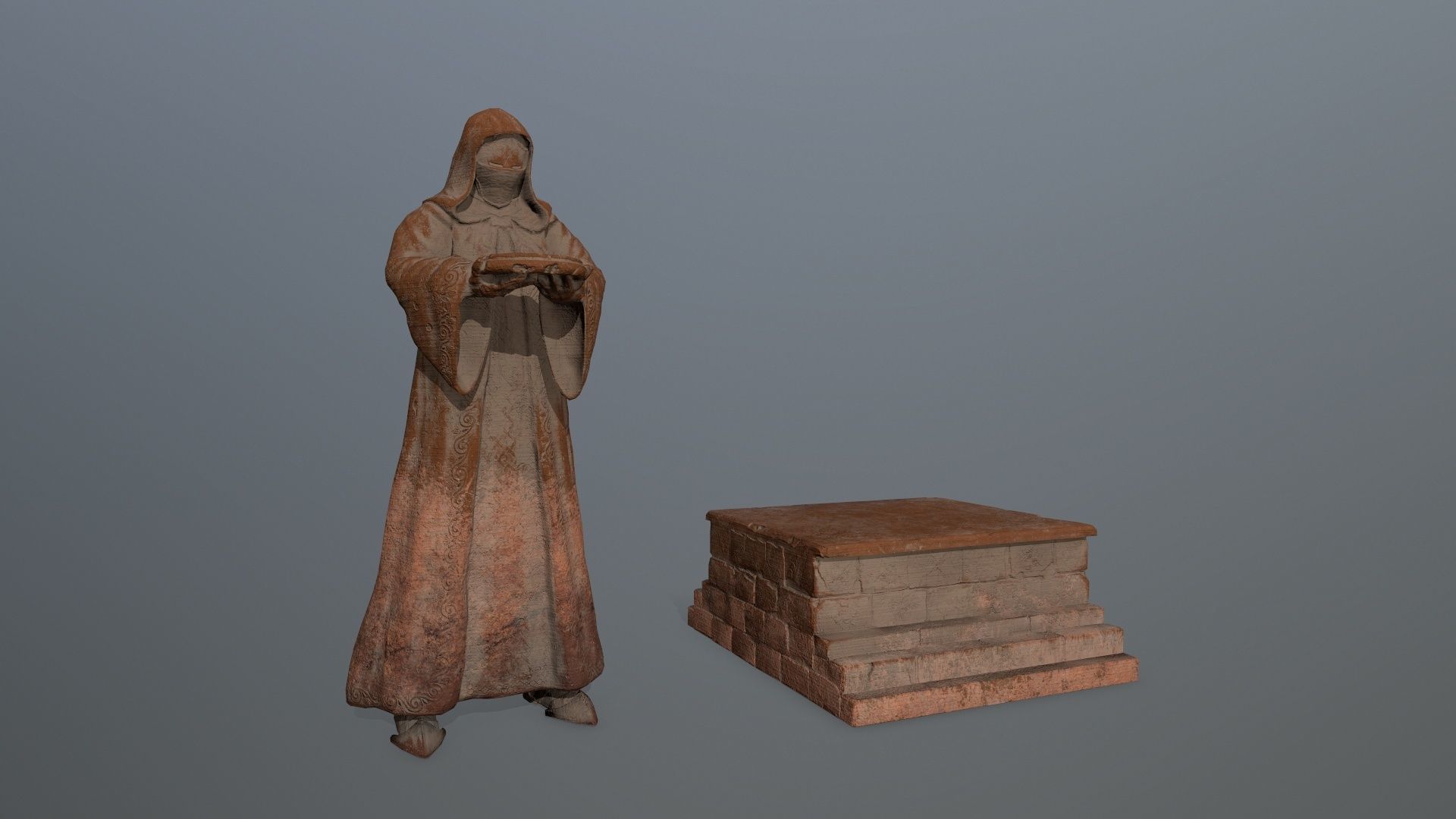 statue set Low-poly 3D model_1