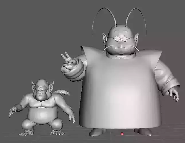 King Kai and Bubbles 3D Model 3D print model