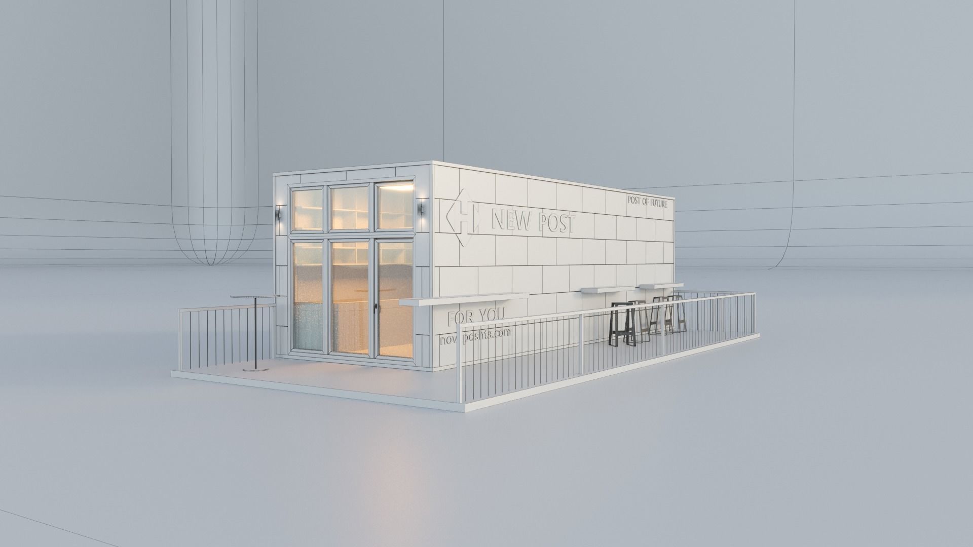 Module house post office 3D model_10