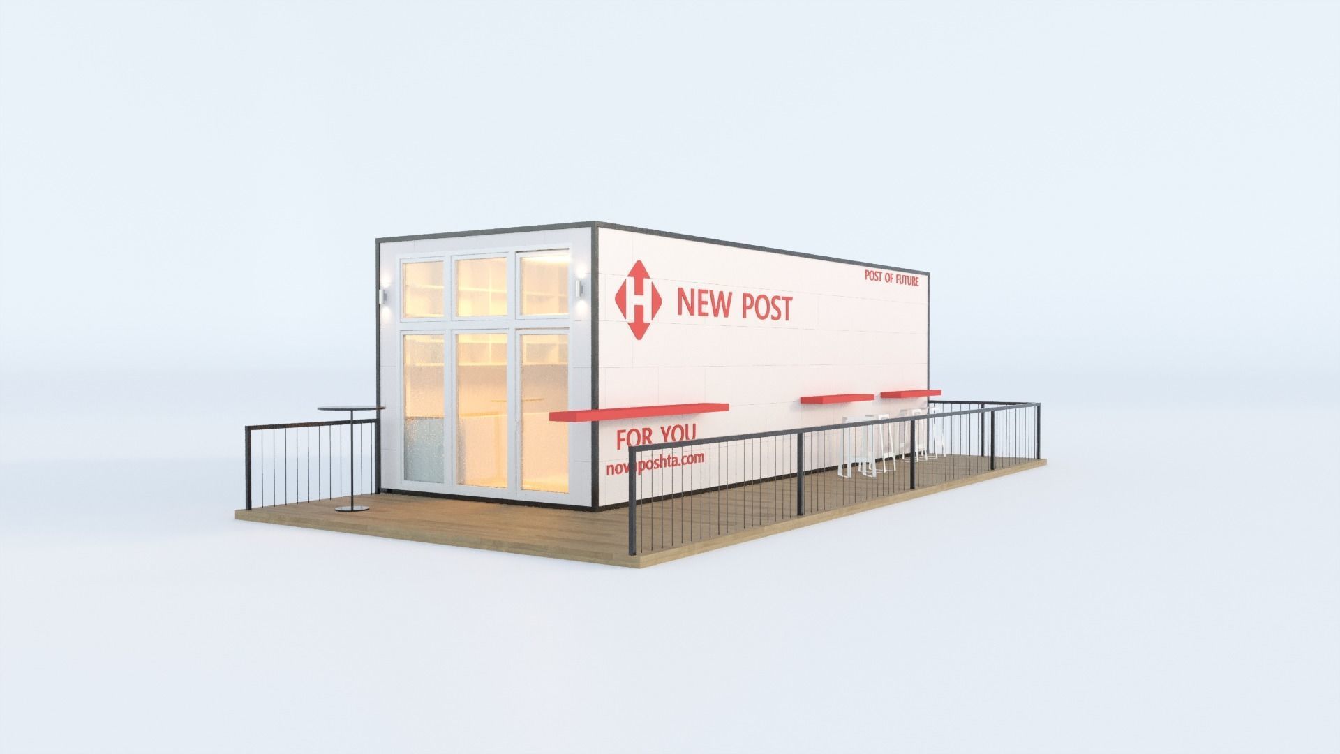 Module house post office 3D model_9