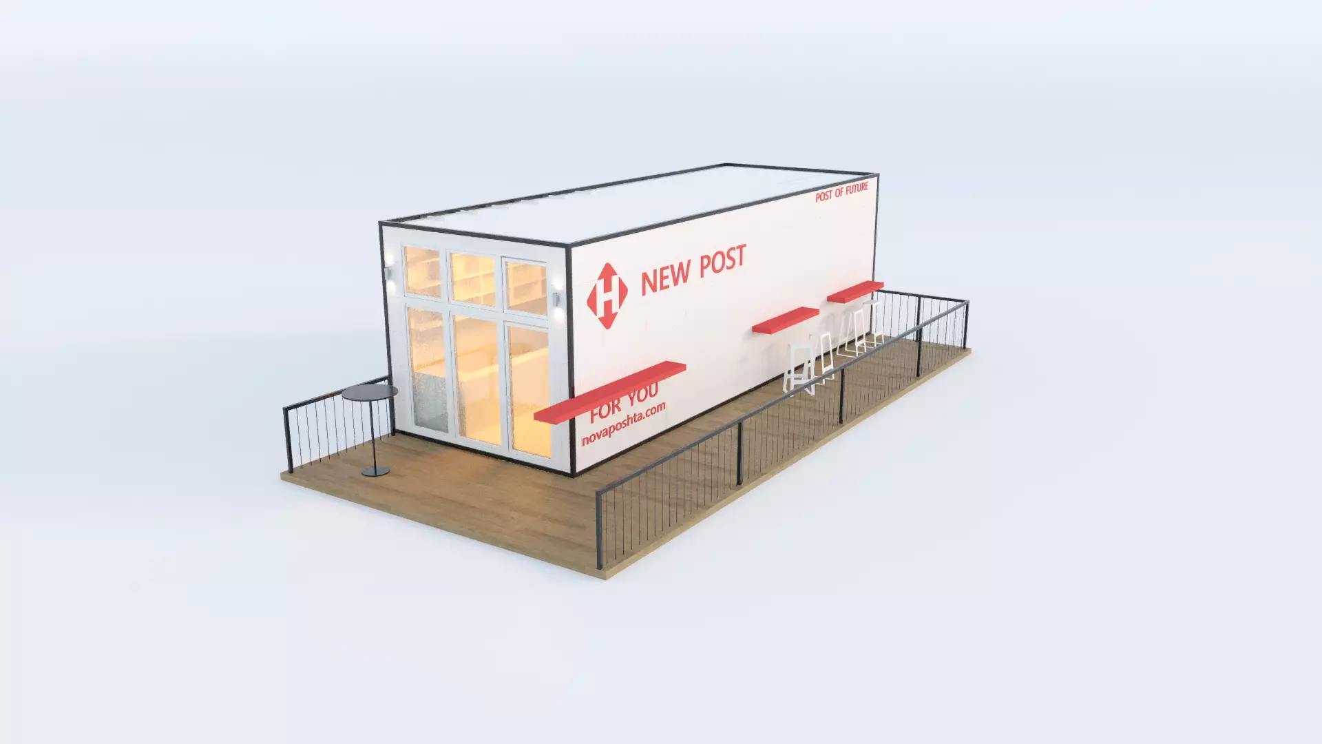 Module house post office 3D model_0