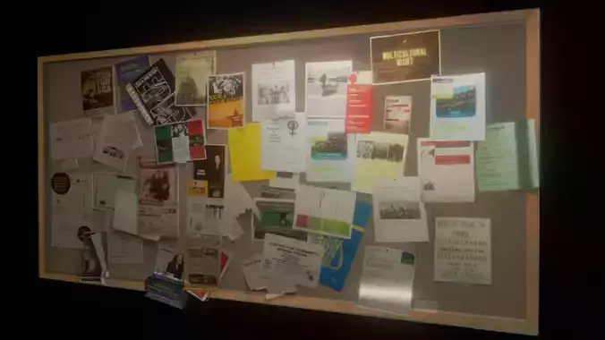Flyer Bulletin Board 3D model