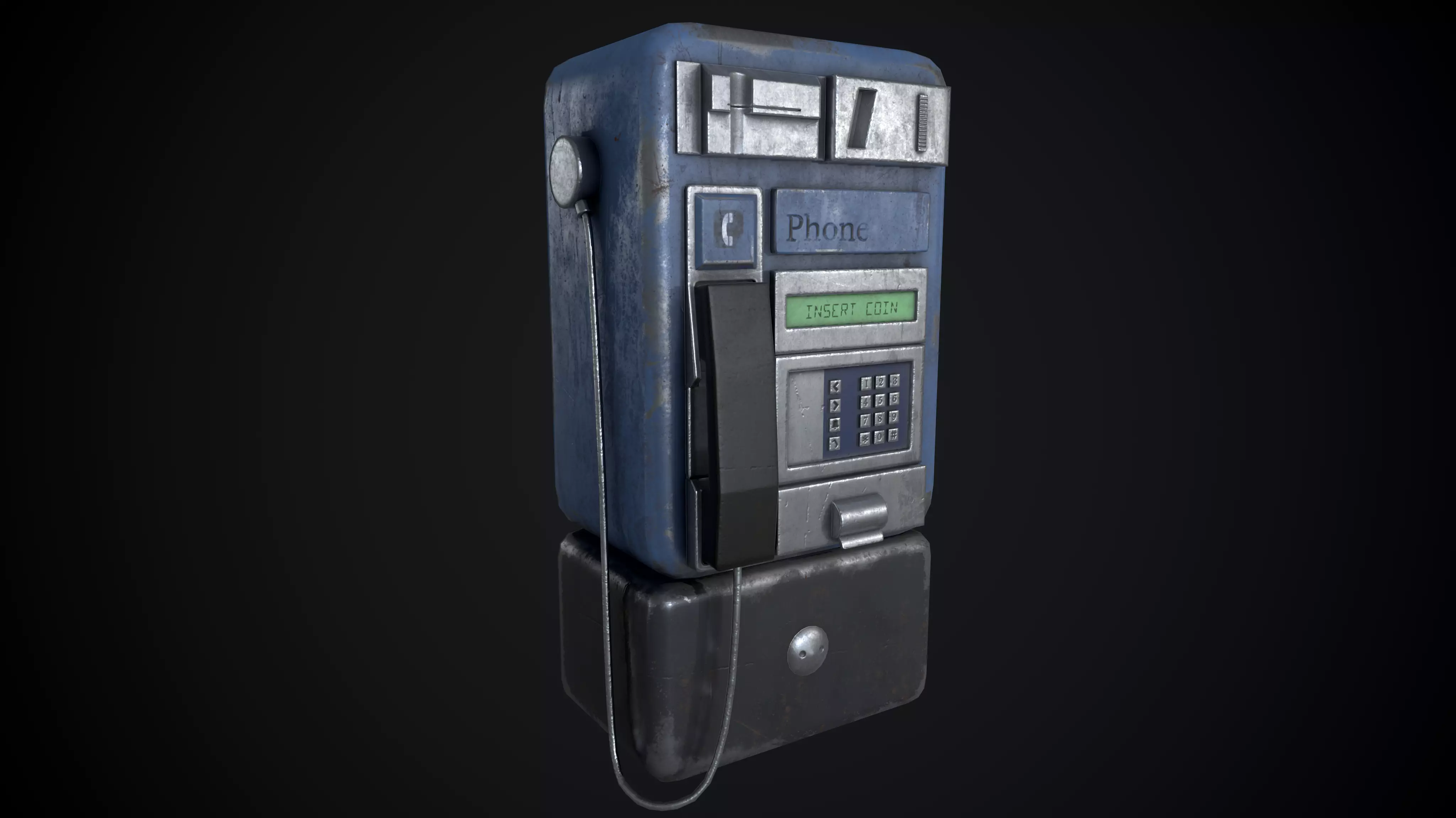 Payphone Dirty  Low-poly 3D model_0