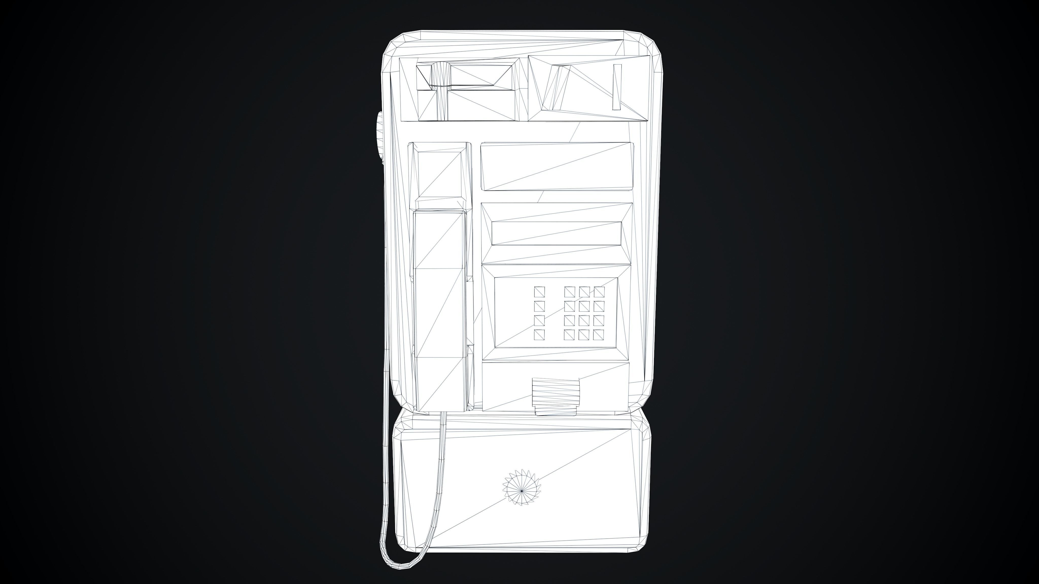 Payphone Dirty  Low-poly 3D model_6