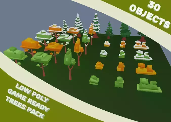 Low Poly Game Ready Trees Pack