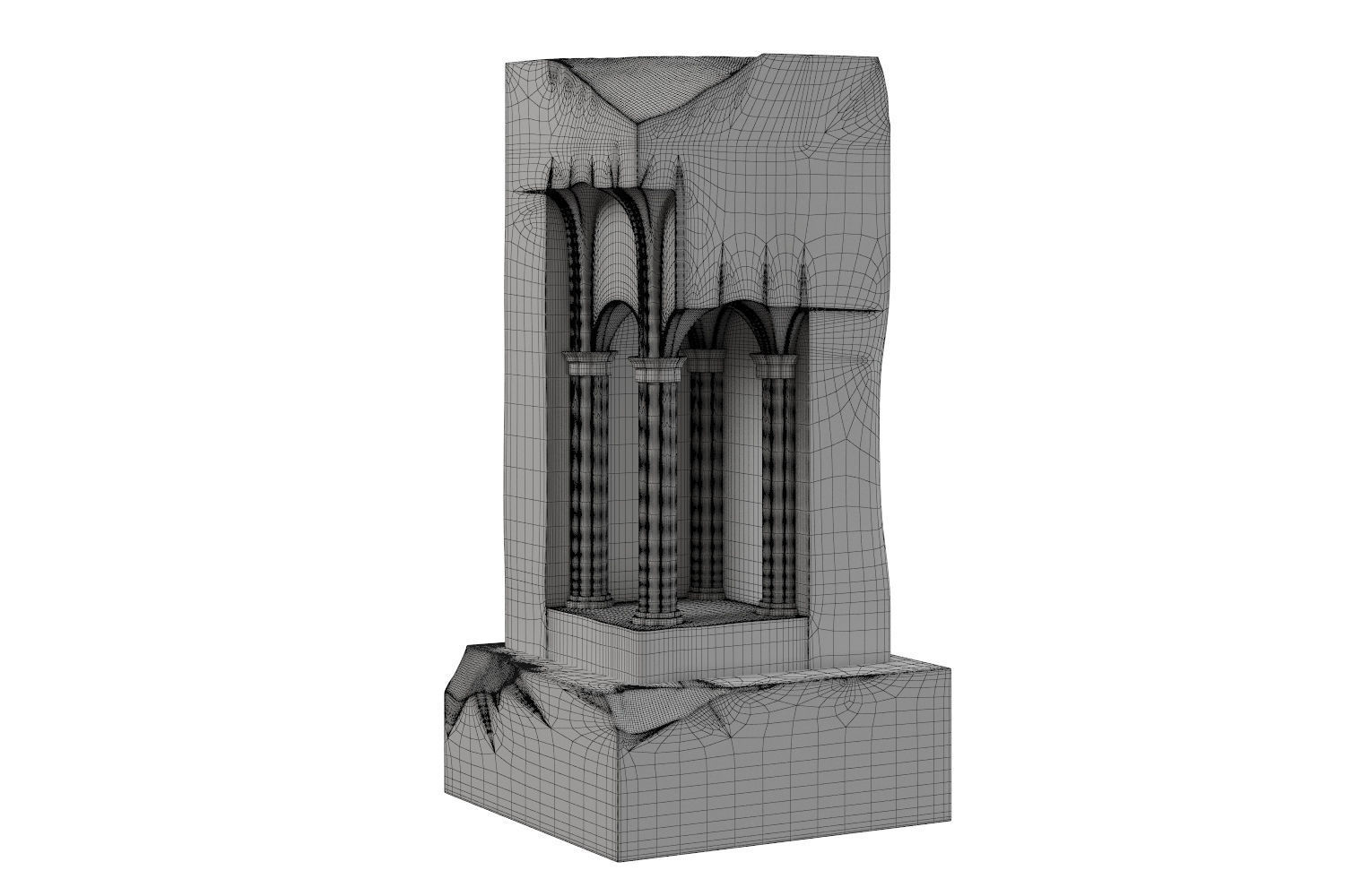 Architectural sculpture concrete 3D model_7