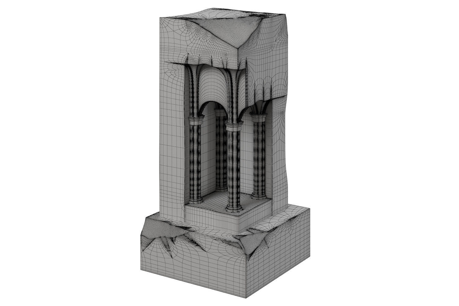 Architectural sculpture concrete 3D model_6