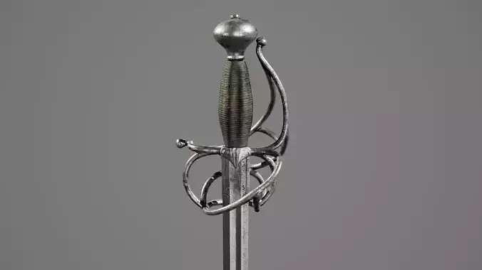 Rapier sword PBR 3d model Low-poly 3D model