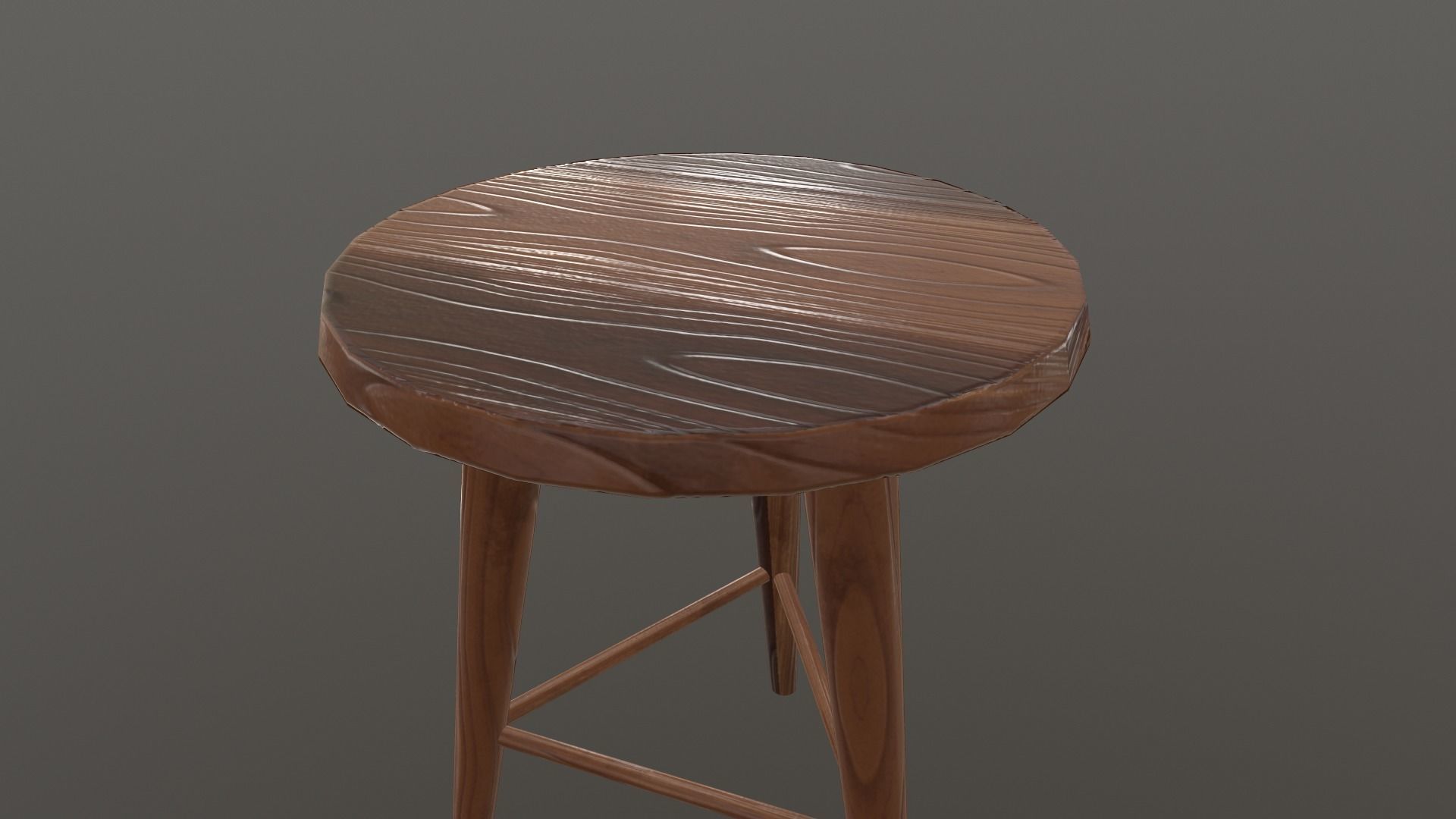 Stool Chair Low-poly 3D model_6