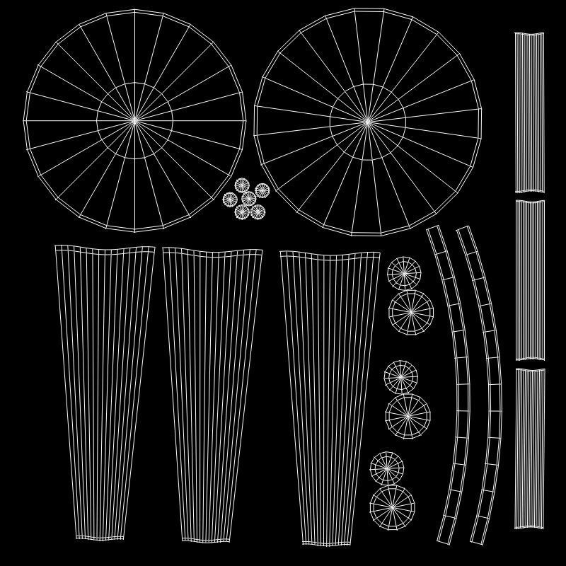 Stool Chair Low-poly 3D model_8
