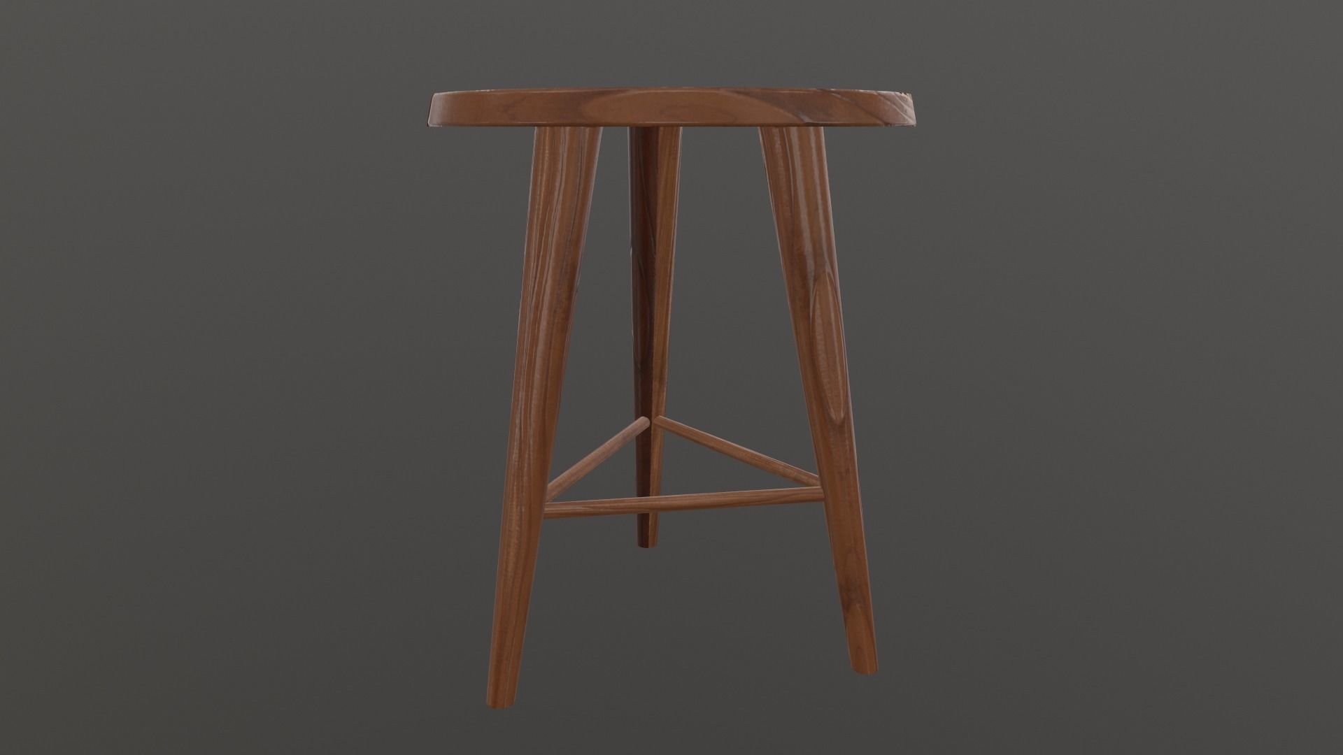 Stool Chair Low-poly 3D model_5