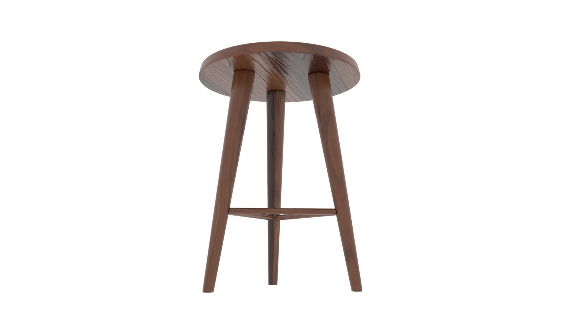 Stool Chair Low-poly 3D model_2