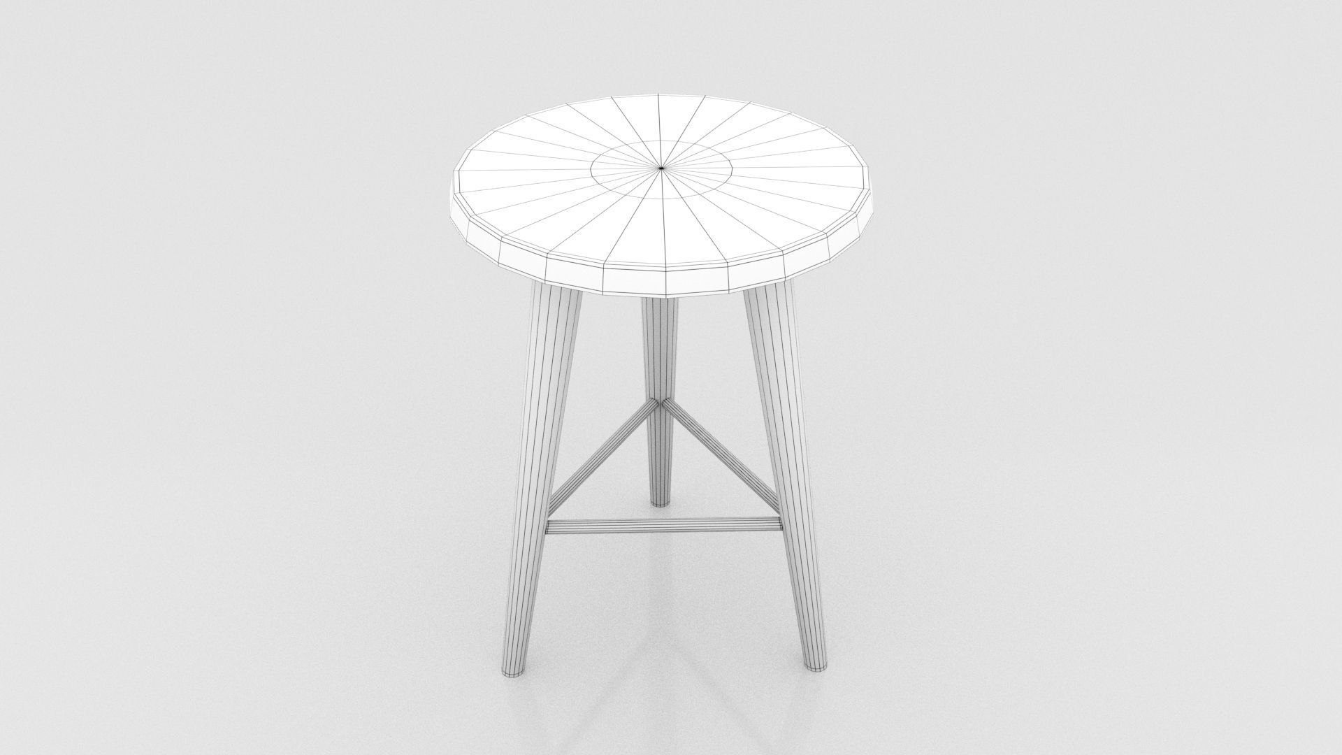 Stool Chair Low-poly 3D model_7