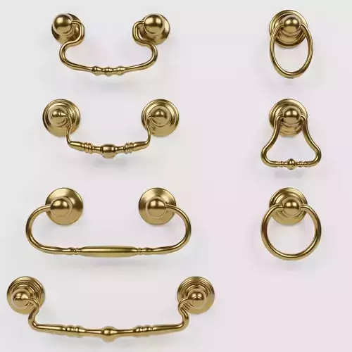 7 Classic Brass Metal Furniture Handles