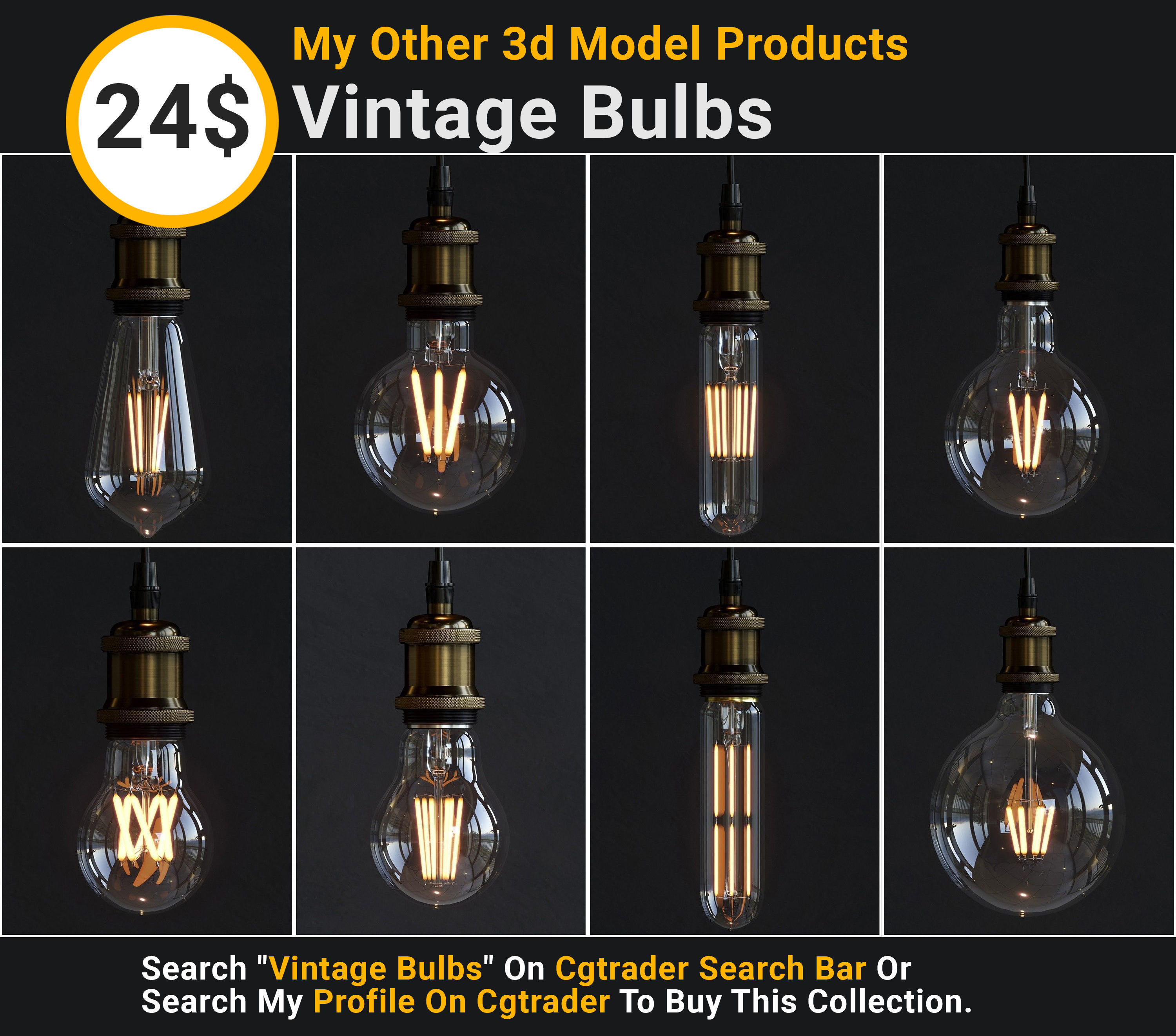 Bulbs Pack 3D model_10