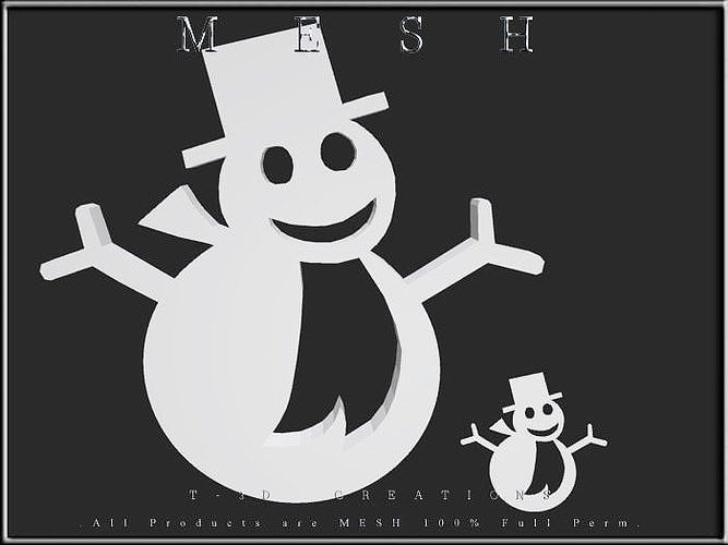 SNOW MAN Low-poly 3D model