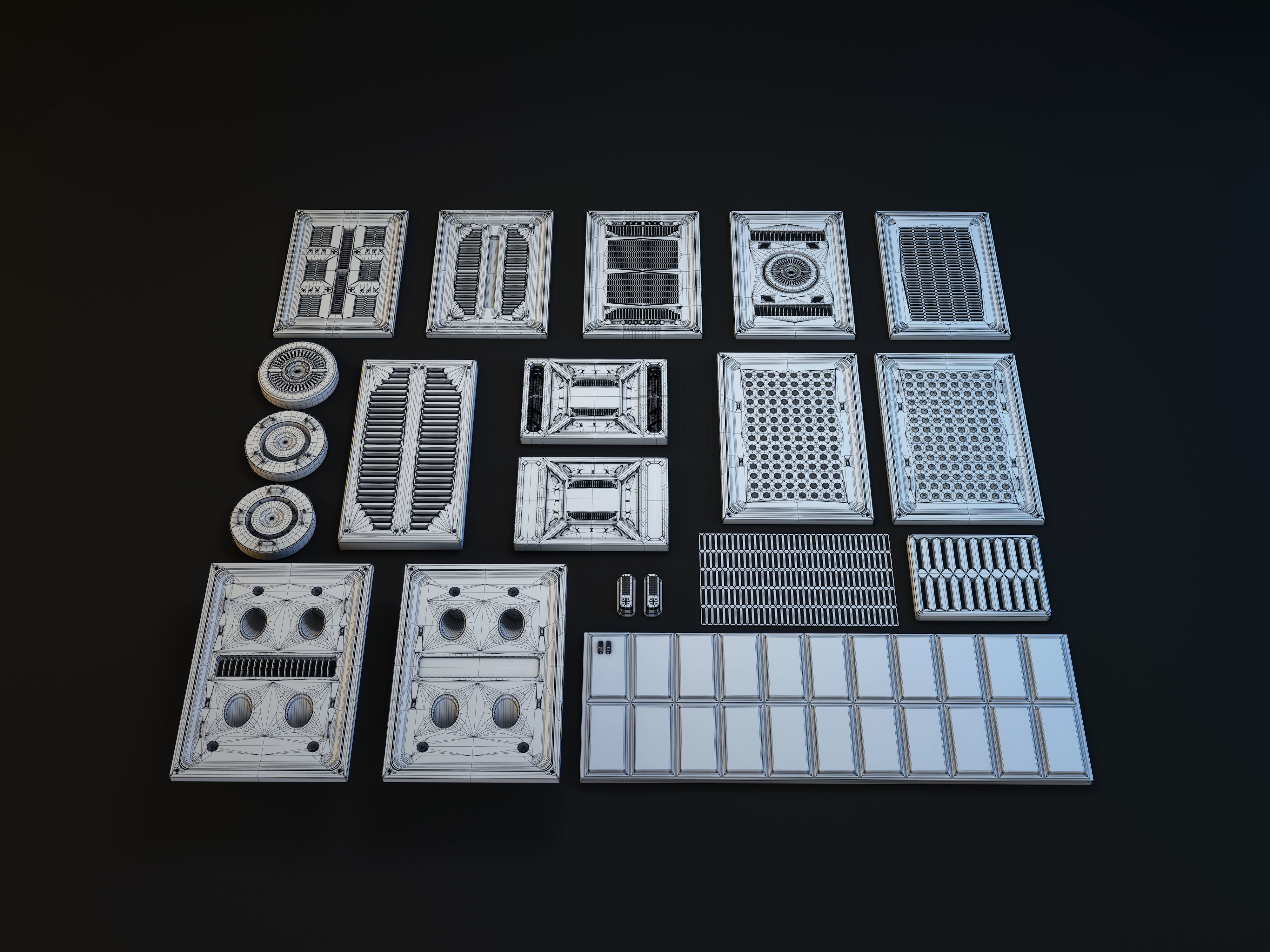 Sci-Fi panels kit 3D model_3