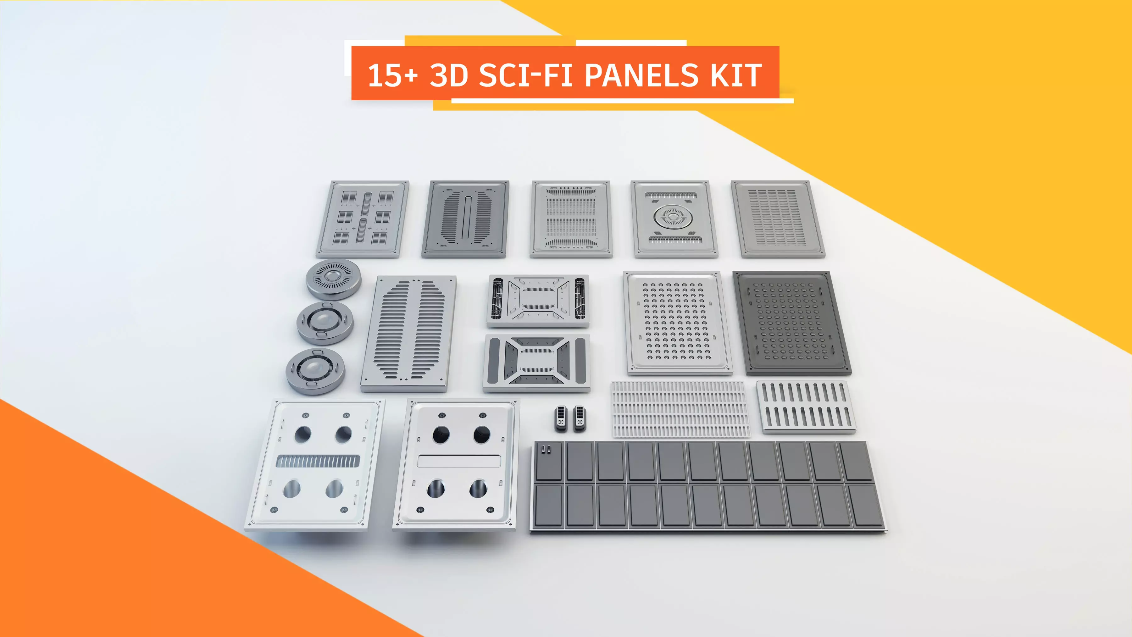 Sci-Fi panels kit 3D model_0