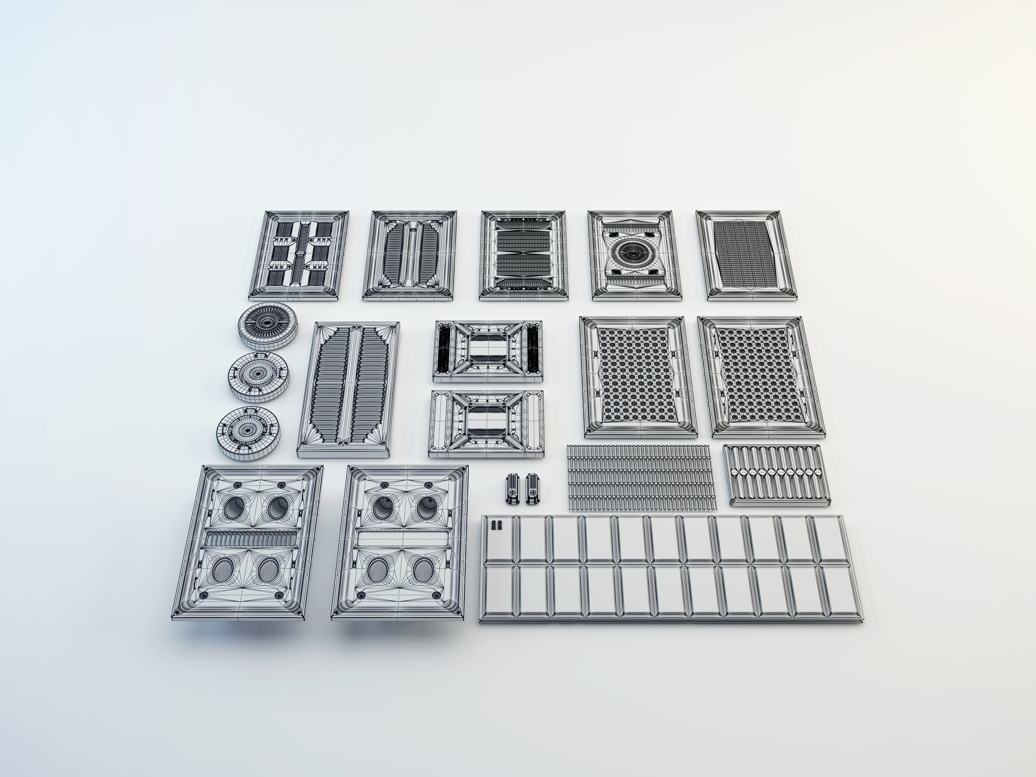 Sci-Fi panels kit 3D model_1