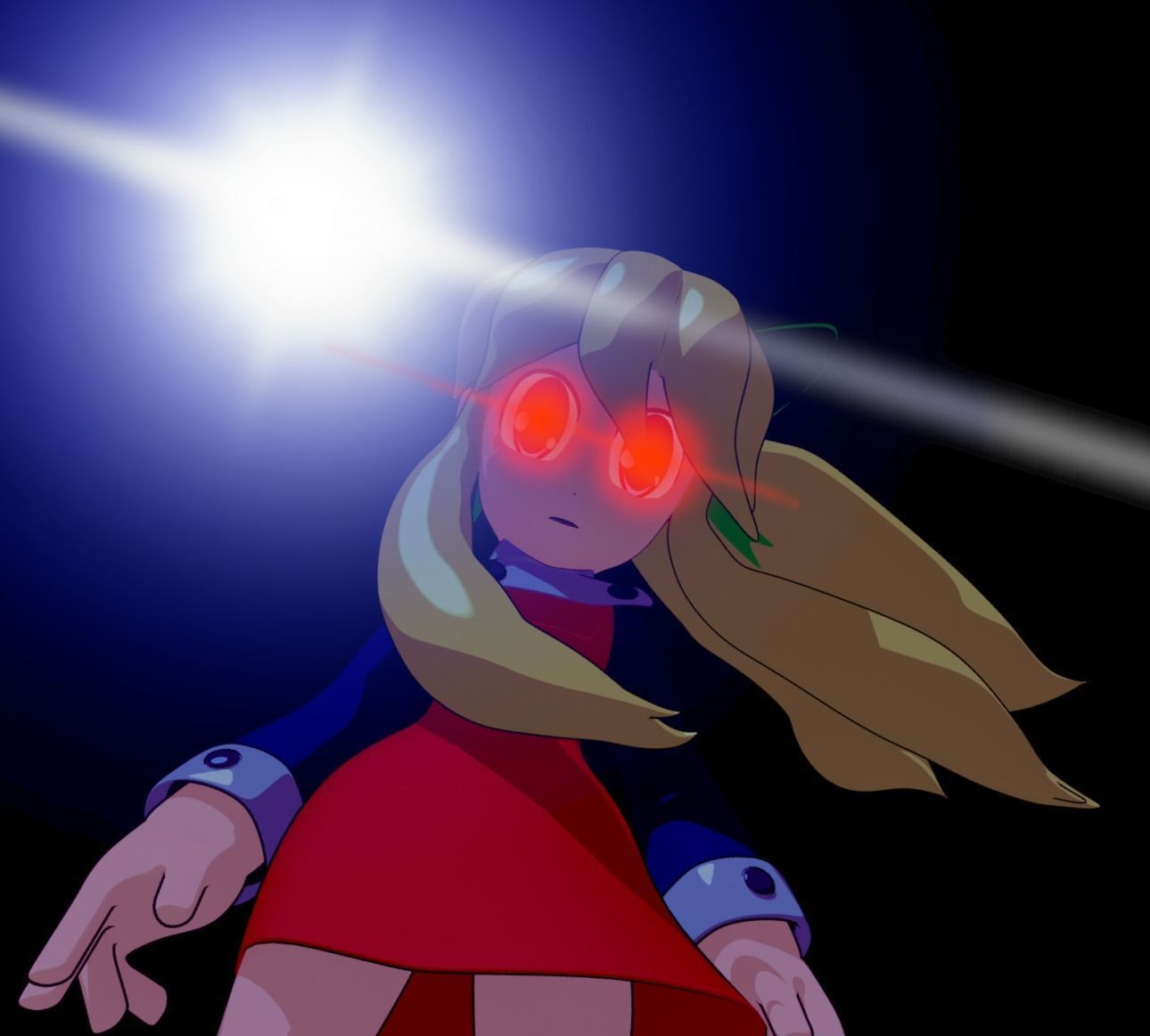 Roll Model cartoon girl with blonde hair and boots 3D model_4