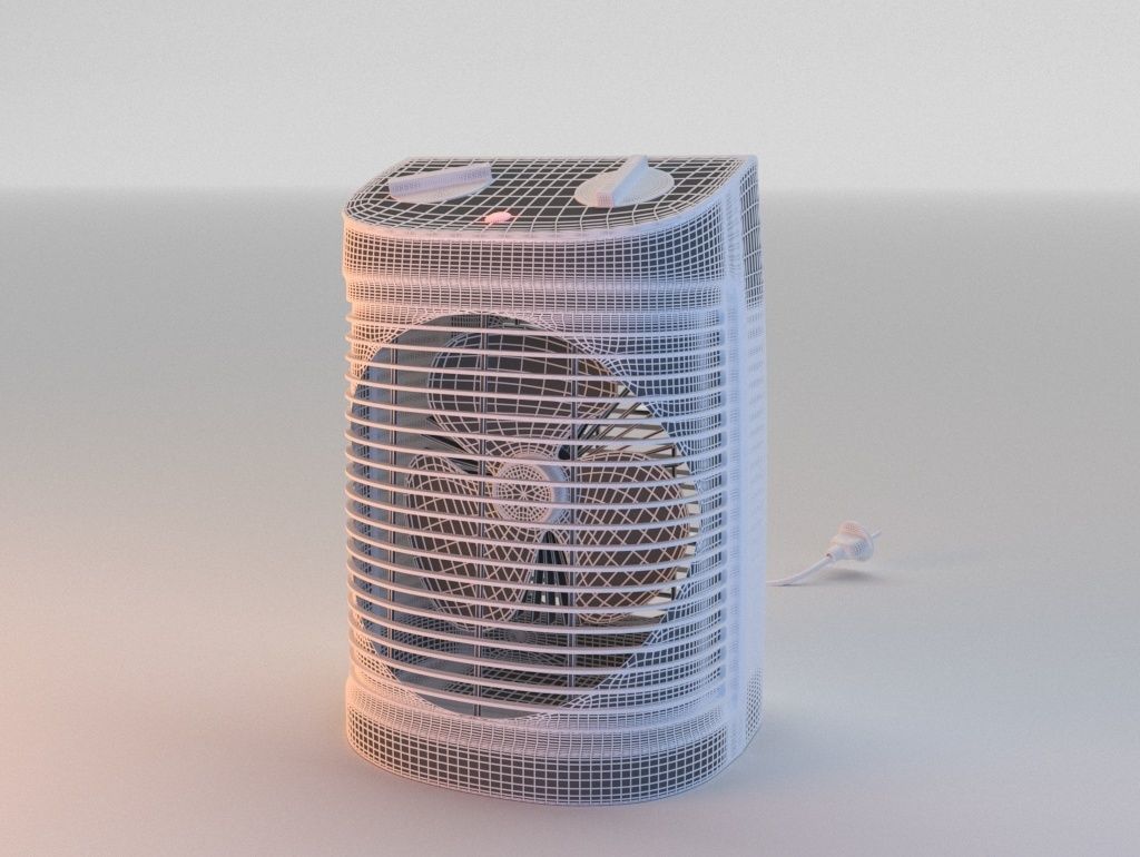 Rowenta Heater Low-poly 3D model_3