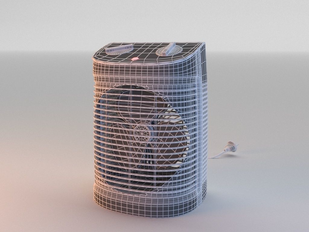 Rowenta Heater Low-poly 3D model_2